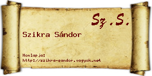 Szikra Sándor névjegykártya