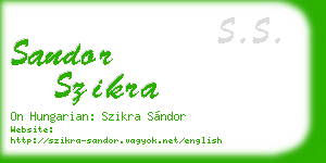 sandor szikra business card